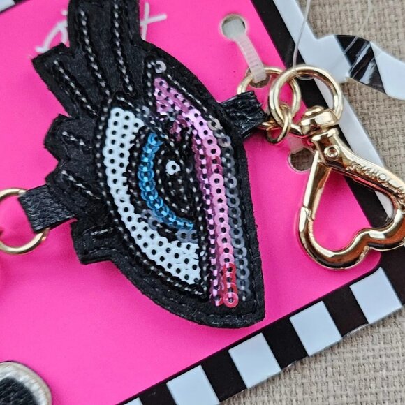 Betsey Johnson Keychain Sequin Fries Charms Keys Holder Key Chain Keyrings NWT - Picture 6 of 10